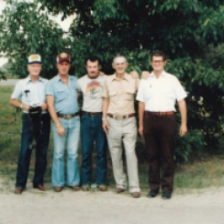 From left; Uncle Willard, Phil's uncle, Phil Caldwell, Paul, Abe Lincoln, Glenn Carson